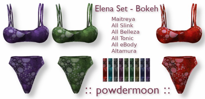 powdermoon - Elena Bra & Panties (Bokeh) With HUD