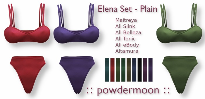 powdermoon - Elena Bra & Panties (Plain) With HUD