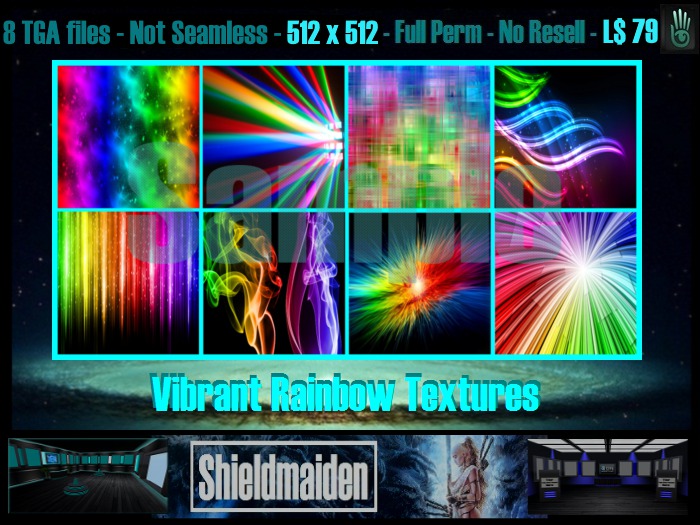 Shieldmaiden Textures # 18 Vibrant Rainbows - Tiling - Full Permissions