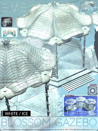 E.V.E Blossom Gazebo {White/Ice} (add)