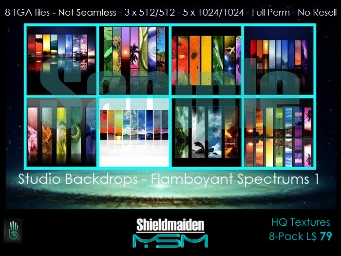 MSM Flamboyant Spectrums Set 1 - Photo Studio Backgrounds - Full Perm Textures - Not Seamless