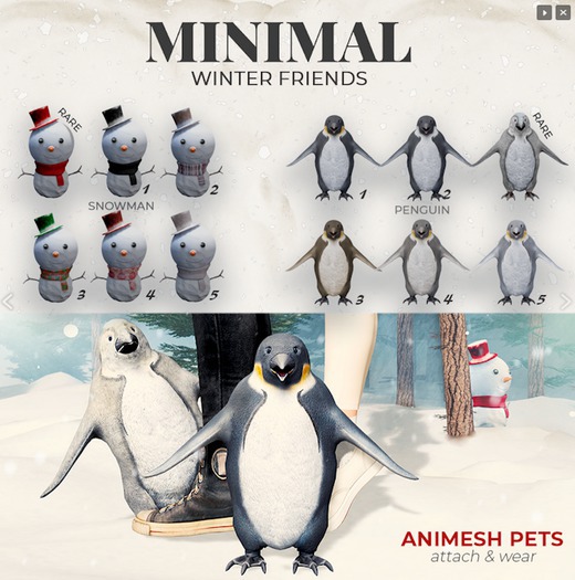 MINIMAL - Winter Friends - Snowman RARE