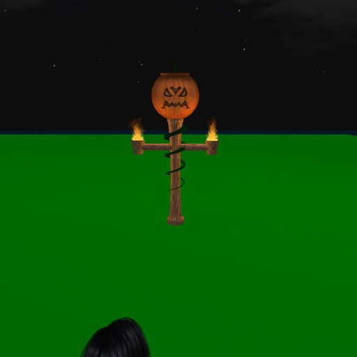 Pumpkin Stand With Flames