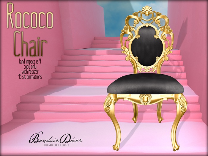 Boudoir-Rococo Chair Black