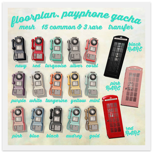 floorplan. payphone booth / pink RARE