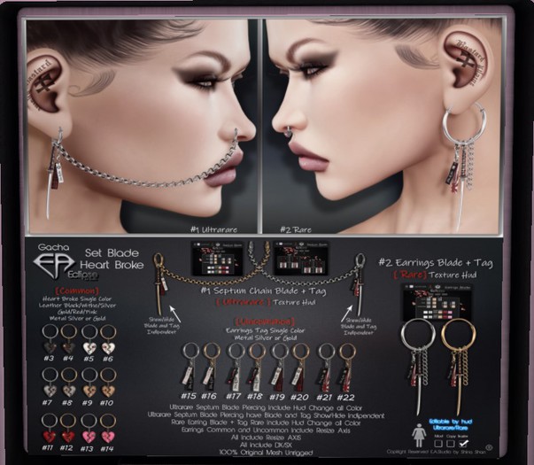 #11 E.A.Studio Heart Broken ( Silver/Red ) COMMON