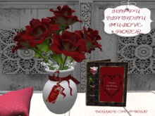 BMC321. HAPPY BIRTHDAY MY LOVE CARD & RED ROSES.