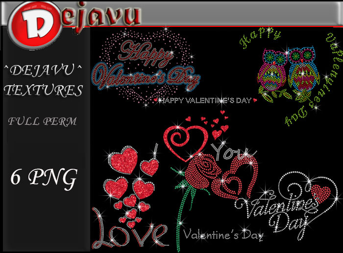 ^Dejavu^ Full Perm Rhinestone Valentines Png