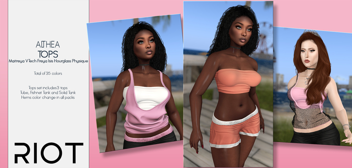 RIOT / Althea Tops - Fatpack | Maitreya / Vtech / Belleza / Slink 
