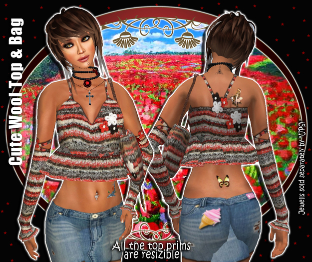 "UPS!" - Cute wool top & bag