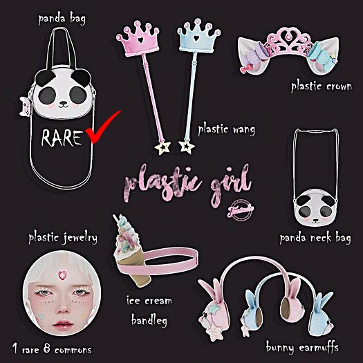 *Tentacio* Plastic girl. Panda bag RARE