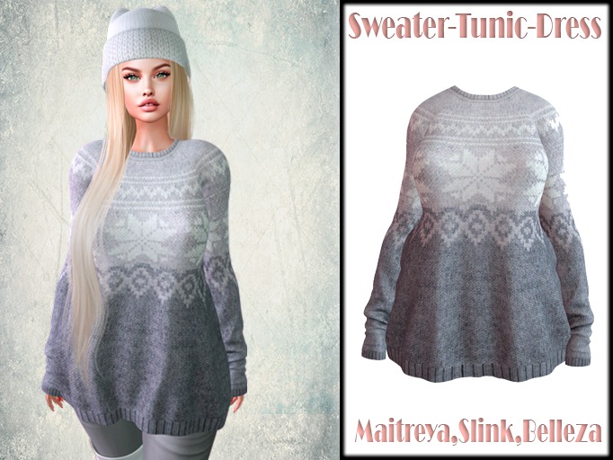 InStyle-Maxi sweater-dress- grey (Maitreya, Slink, Belleza)