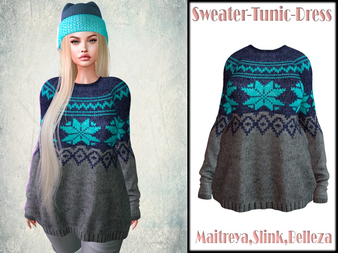 InStyle-Maxi sweater-dress-turquoise (Maitreya, Slink, Belleza)-PROMO!!!up to 30