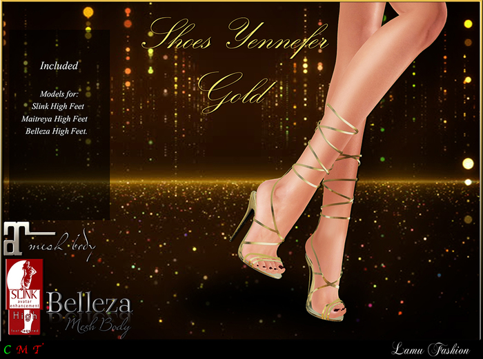 -Lamu Fashion-Shoes *Yennefer* Gold SPECIAL PRICE!