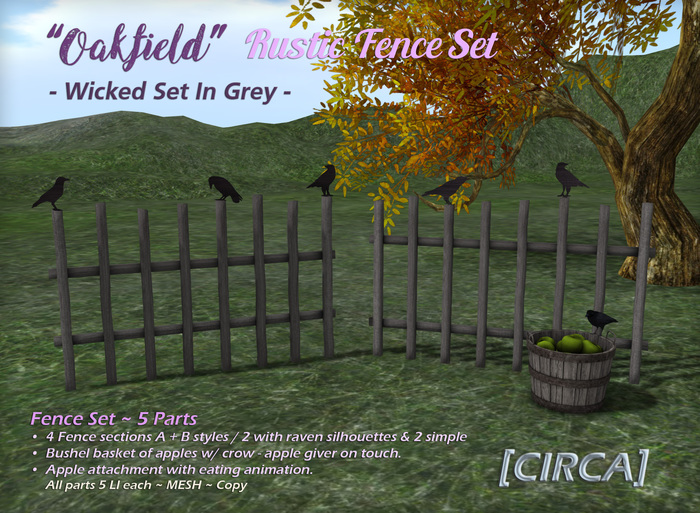 [CIRCA] - "Oakfield" - Rustic Fence Set - Wicked Set in Grey
