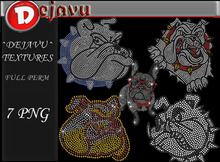 ^Dejavu^ Full Perm Rhinestone Buldog Png