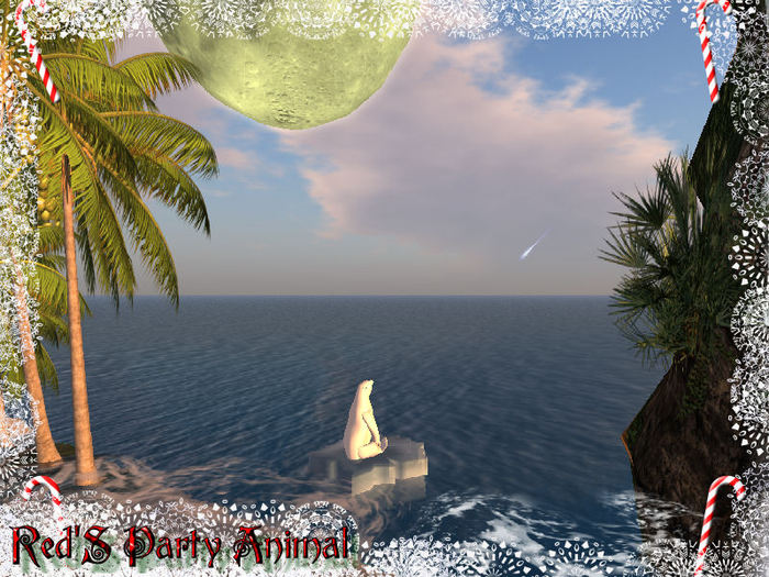 OFF SIM OR YARD POLAR BEAR  Northern Lights & Shooting STARS SCULPTED
