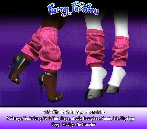 ~FF~ Chunk Knit Legwarmers Pink