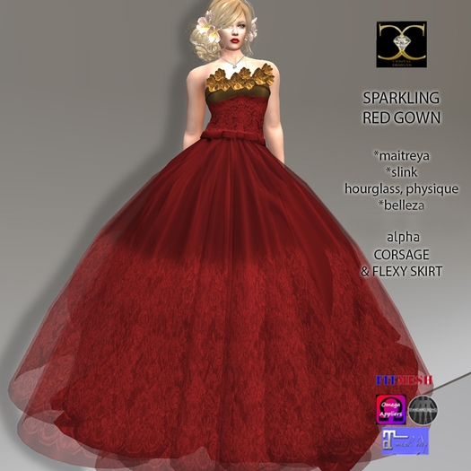 SPARKLING GOWN FITMESH