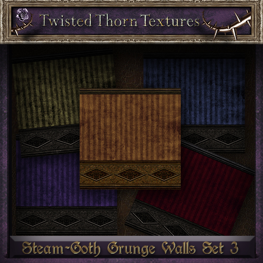 ~TTT~ Steam-Goth Grunge Walls Set 3 (Stripes with Trim)