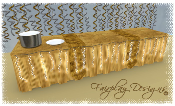 ~GOLDEN BUFFET TABLE WITH LIGHTS ~