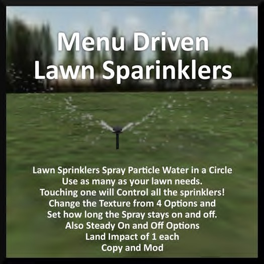 Menu Driven Lawn Sprinklers