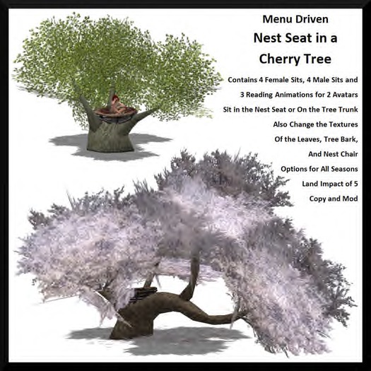 Menu Driven Nest Seat in a Cherry Tree