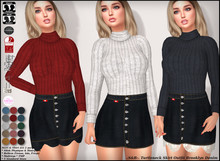 .:S&B:.Turtleneck Skirt Outfit Brooklyn Denim