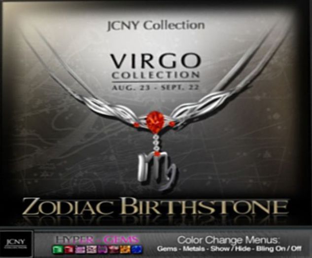 Second Life Marketplace - JCNY - 'Virgo Birthstone Necklace, with Hyper ...