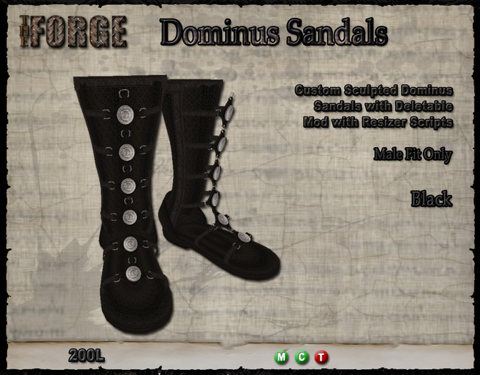[The Forge] Dominus Sandals, Black