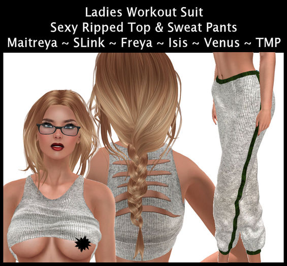 WORK OUT SUIT GREEN STRIPE BOX