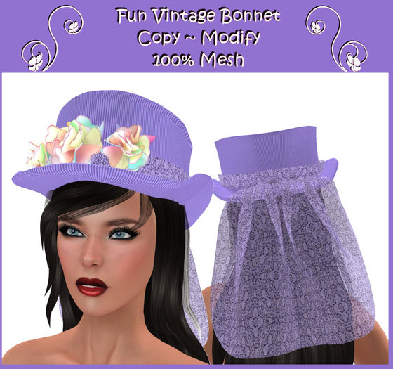 VINTAGE BONNET - PURP BOX