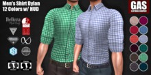GAS [Men's Shirt Dylan - 12 Colors w/HUD FATPACK]