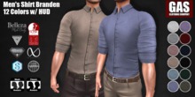 GAS [Men's Shirt Branden - 12 Colors w/HUD FATPACK]