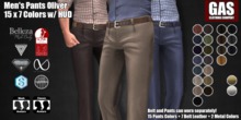 GAS [Men's Pants + Belt Oliver - 15*7 Colors FATPACK] Demo