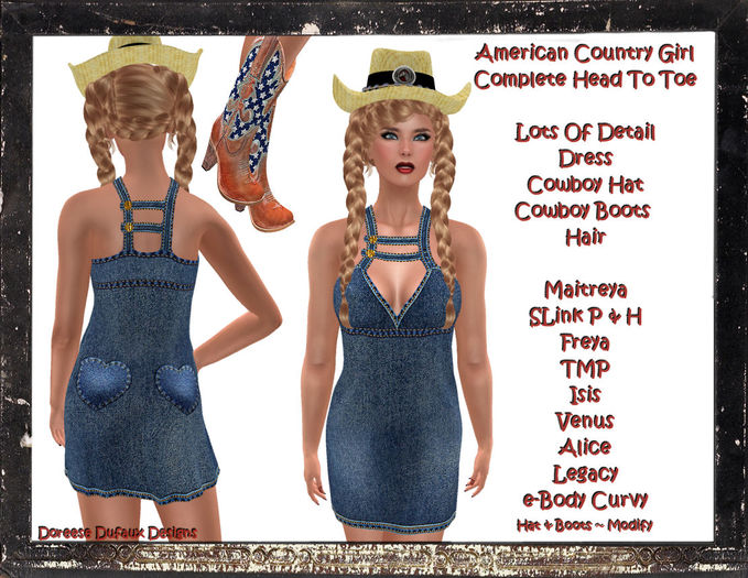 CUTE COWGIRL PLAIN DENIM STRAPPY DRESS 