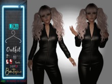::JB:: Lona Black Leather Jumpsuit