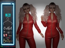 ::JB:: Lona Red Leather Jumpsuit