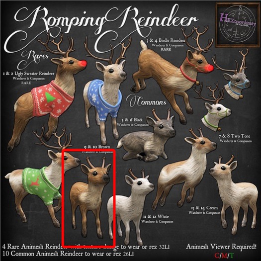 9. *HEXtraordinary* Romping Reindeer - Brown Wanderer