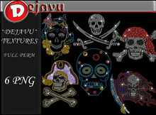 ^Dejavu^ Full Perm Rhinestone Skull  Png 01