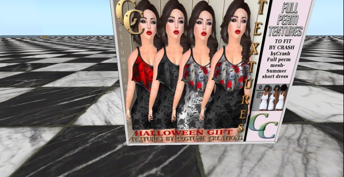CRASH SUMMER SHORT DRESS HALLOWEEN GIFT PACK FULL PERM TEXTURES