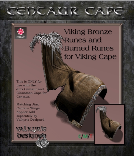 Valkyrie Designed Centaur Cape Runes Bronze Applier Box