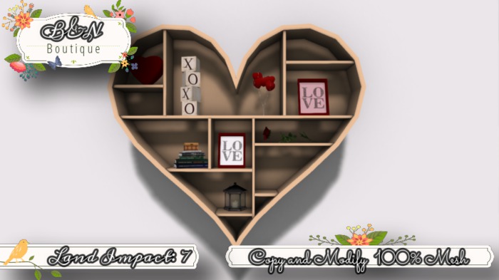 B&N Heart wall shelf / wood