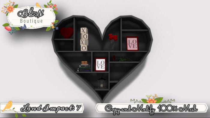 B&N Hearf wall shelf / dark