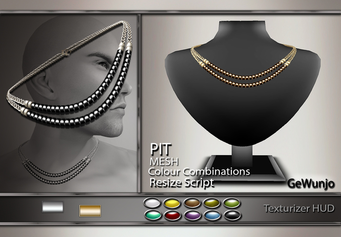 GeWunjo : PIT gold black male necklace