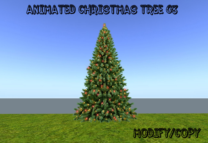 Animated Christmas Tree 03 (Red, Blue, Gold & Green Blinking Lights)
