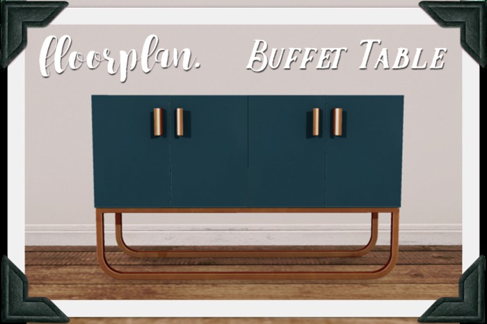 floorplan. buffet table / teal [box]
