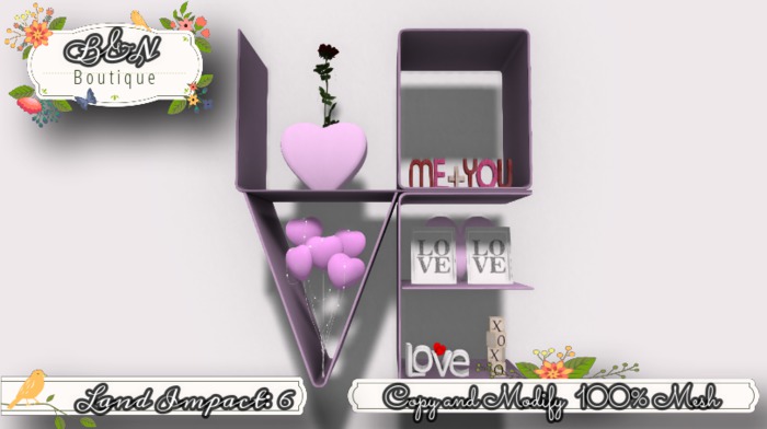 B&N Love wall shelf / Pink