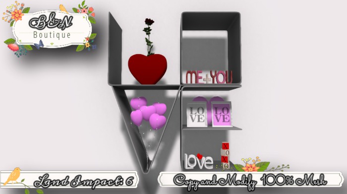 B&N Love wall shelf / Gray