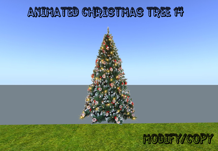 Animated Christmas Tree 14 (Red, Blue, Gold & Green Blinking Lights)